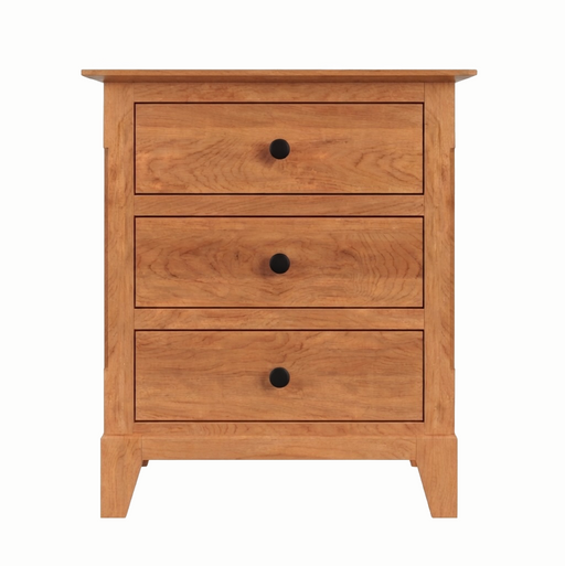 Cabot Three Drawer Nightstand — Cherry wood reference; selected finish may differ