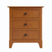 Cabot Three Drawer Nightstand — Maple wood reference; selected finish may differ