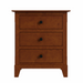 Cabot Three Drawer Nightstand — Maple wood reference; selected finish may differ