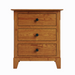Cabot Three Drawer Nightstand — Oak wood reference; selected finish may differ