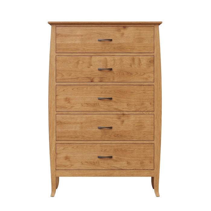Cascade Five Drawer Chest — Oak wood reference; selected finish may differ