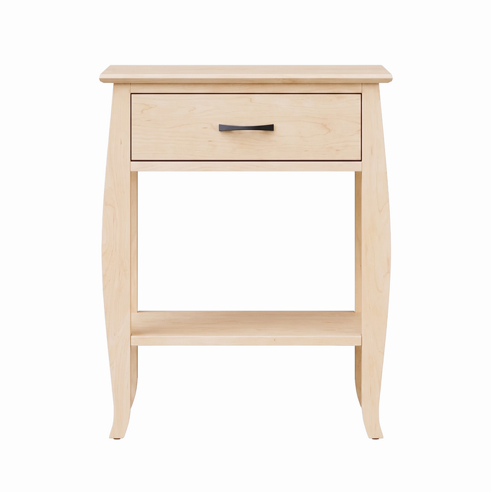 Cascade One Drawer Nightstand — Maple wood reference; selected finish may differ