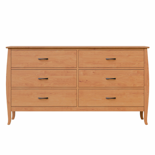 Cascade Six Drawer Double Dresser — Cherry wood reference; selected finish may differ