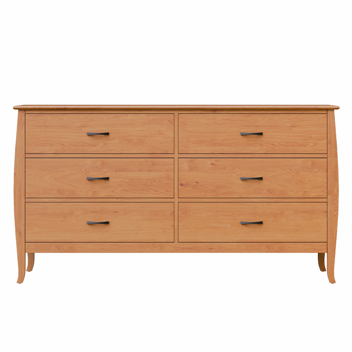 Cascade Six Drawer Double Dresser — Cherry wood reference; selected finish may differ