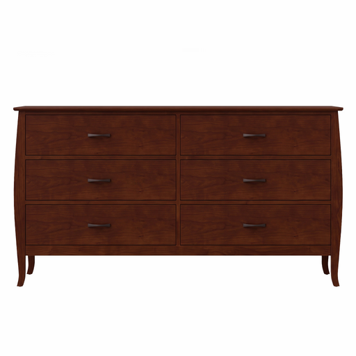 Cascade Six Drawer Double Dresser — Cherry wood reference; selected finish may differ