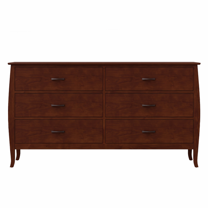 Cascade Six Drawer Double Dresser — Cherry wood reference; selected finish may differ