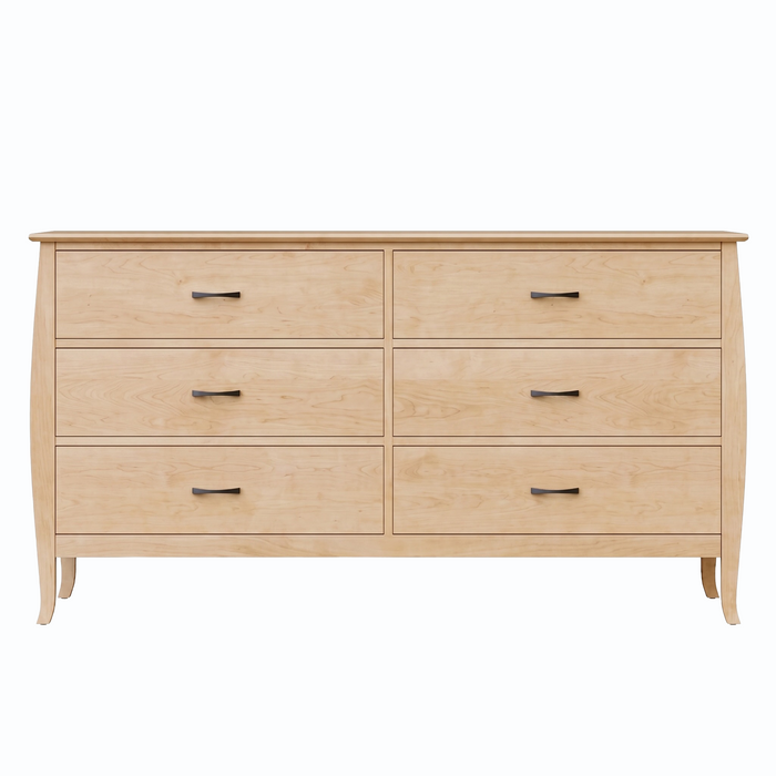 Cascade Six Drawer Double Dresser — Maple wood reference; selected finish may differ