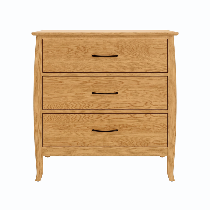Cascade Three Drawer Chest — Oak wood reference; selected finish may differ