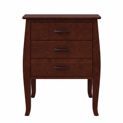 Cascade Three Drawer Nightstand — Cherry wood reference; selected finish may differ