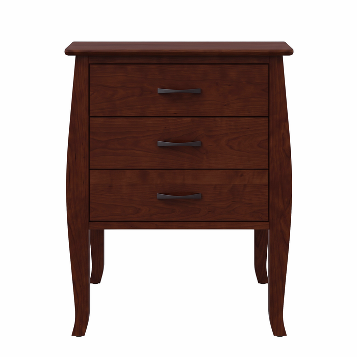 Cascade Three Drawer Nightstand — Cherry wood reference; selected finish may differ