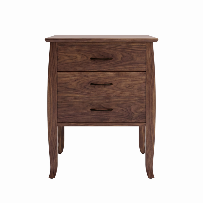 Cascade Three Drawer Nightstand — Walnut wood reference; selected finish may differ
