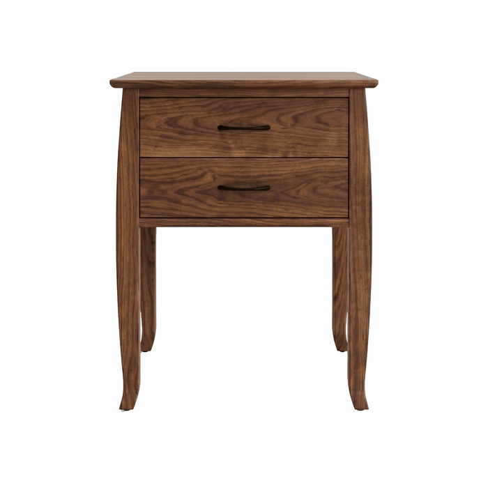 Cascade Two Drawer Nightstand — Walnut wood reference; selected finish may differ
