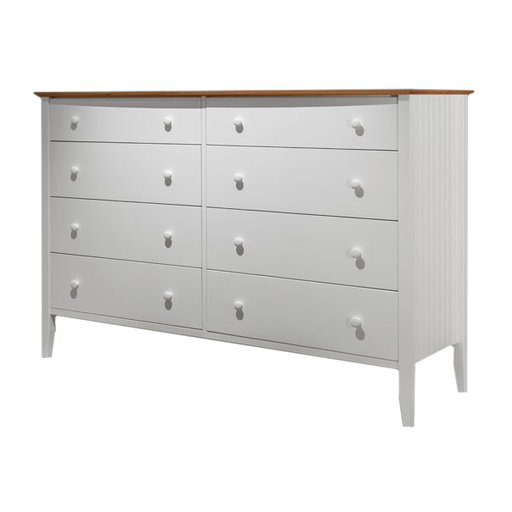 Coastal Eight Drawer Dresser — Maple wood reference; selected finish may differ