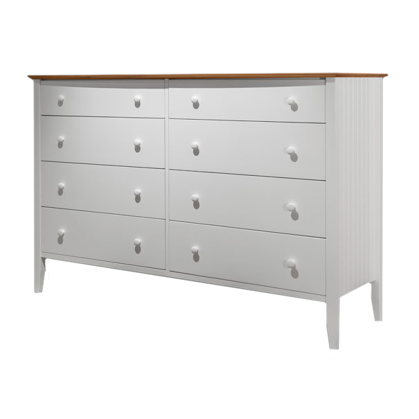 Coastal Eight Drawer Dresser — Maple wood reference; selected finish may differ
