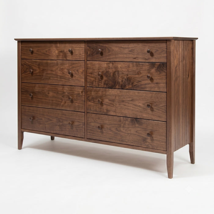 Coastal Eight Drawer Dresser — Walnut wood reference; selected finish may differ
