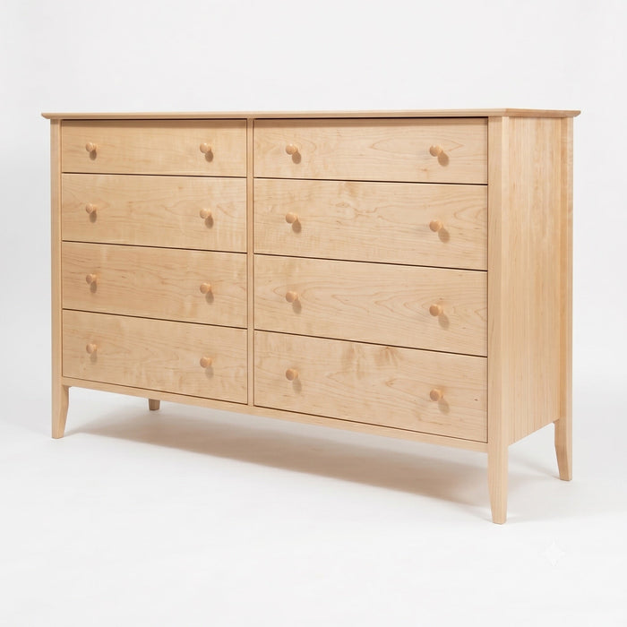 Coastal Eight Drawer Dresser — Maple wood reference; selected finish may differ
