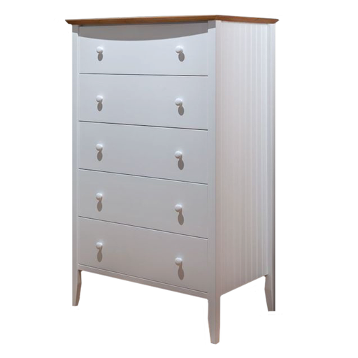 Coastal Five Drawer Chest — Maple wood reference; selected finish may differ