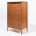 Coastal Five Drawer Chest — Cherry wood reference; selected finish may differ