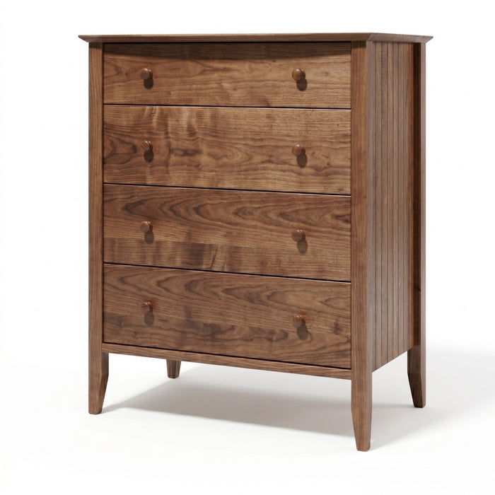 Coastal Four Drawer Chest — Walnut wood reference; selected finish may differ