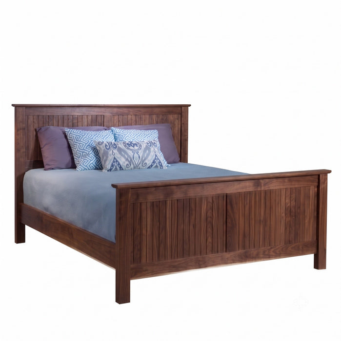Coastal Panel Bed High Footboard — Walnut wood reference; selected finish may differ