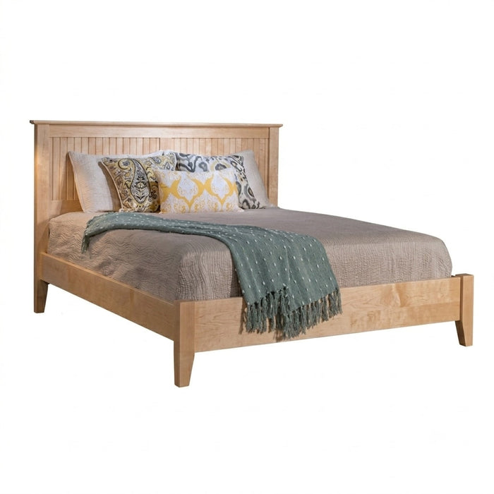 Coastal Panel Bed Low Footboard — Maple wood reference; selected finish may differ