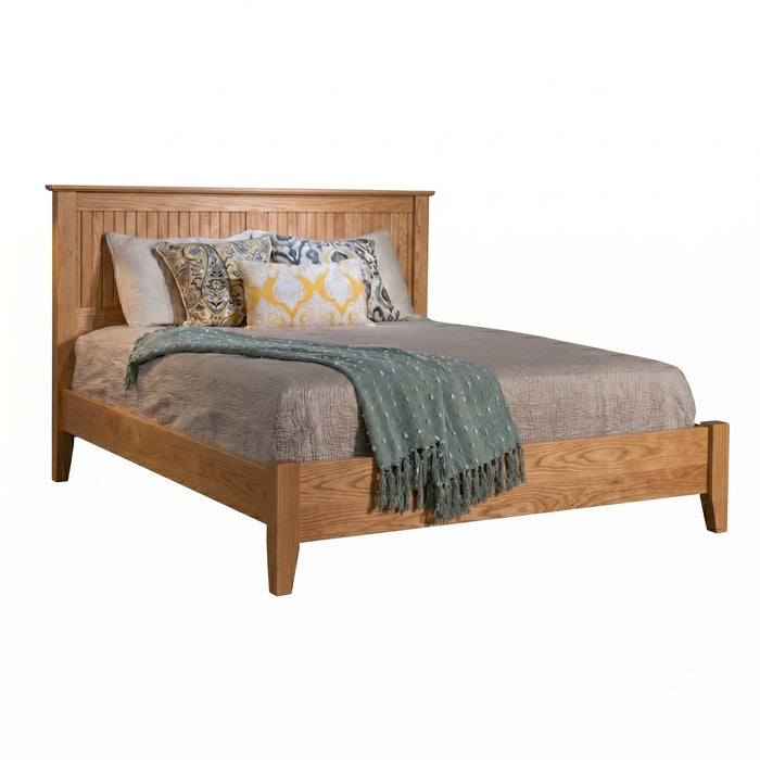 Coastal Panel Bed Low Footboard — Oak wood reference; selected finish may differ