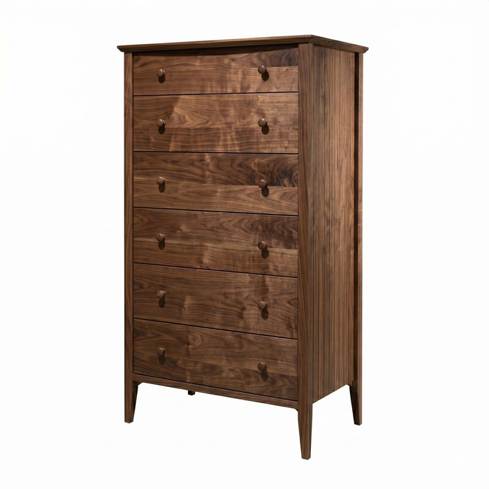 Coastal Six Drawer Chest — Walnut wood reference; selected finish may differ