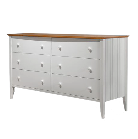 Coastal Six Drawer Dresser — Maple wood reference; selected finish may differ