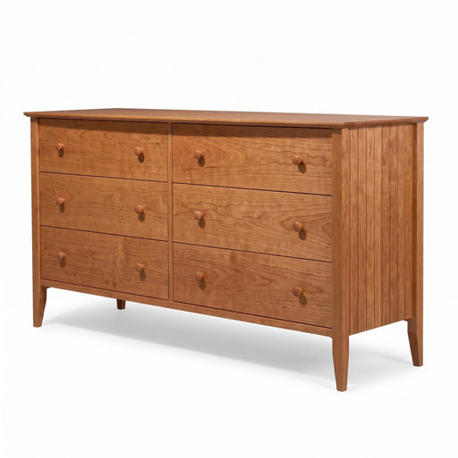 Coastal Six Drawer Dresser — Cherry wood reference; selected finish may differ