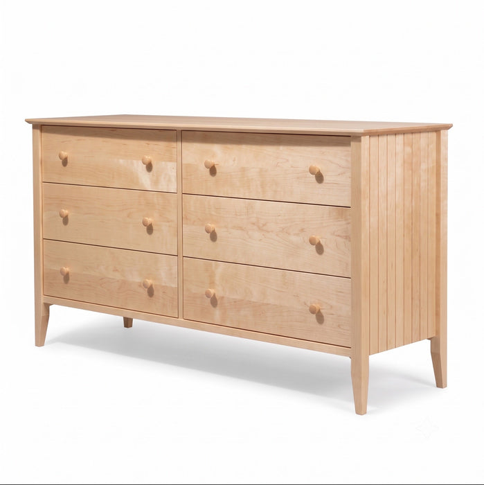 Coastal Six Drawer Dresser — Maple wood reference; selected finish may differ