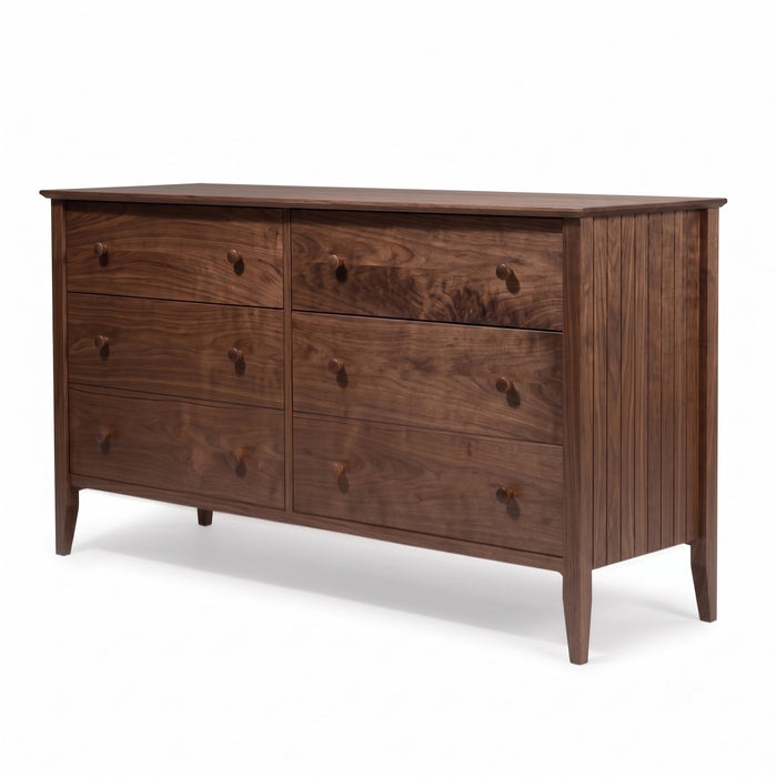 Coastal Six Drawer Dresser — Walnut wood reference; selected finish may differ