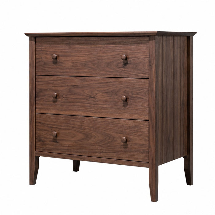 Coastal Three Drawer Chest — Walnut wood reference; selected finish may differ