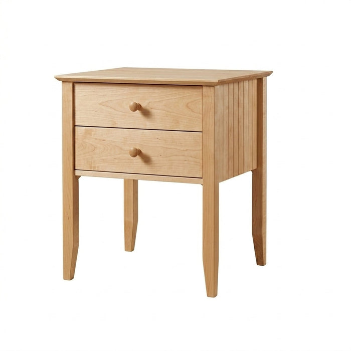 Coastal Two Drawer Nightstand — Maple wood reference; selected finish may differ