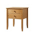Coastal Two Drawer Nightstand — Oak wood reference; selected finish may differ