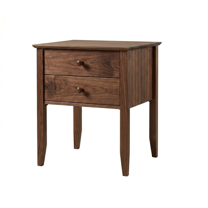 Coastal Two Drawer Nightstand — Walnut wood reference; selected finish may differ
