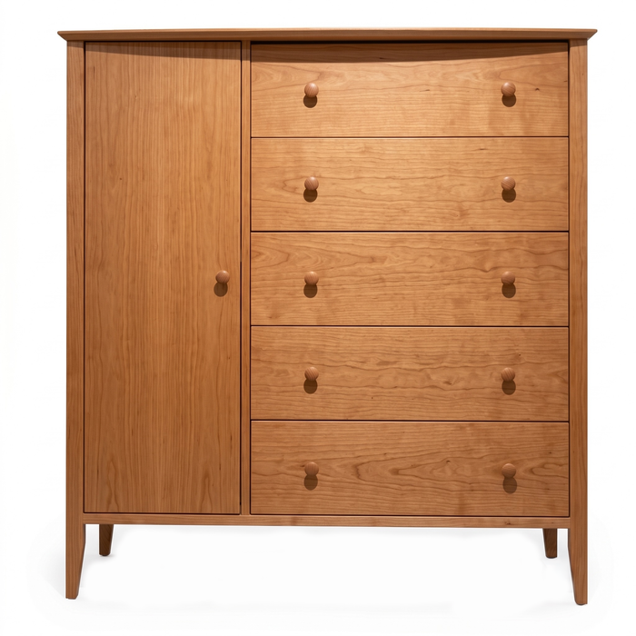 Cottage Armoire — Cherry wood reference; selected finish may differ