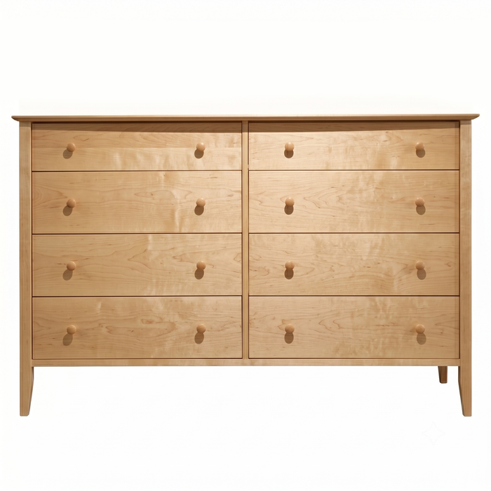 Cottage Eight Drawer Dresser — Maple wood reference; selected finish may differ