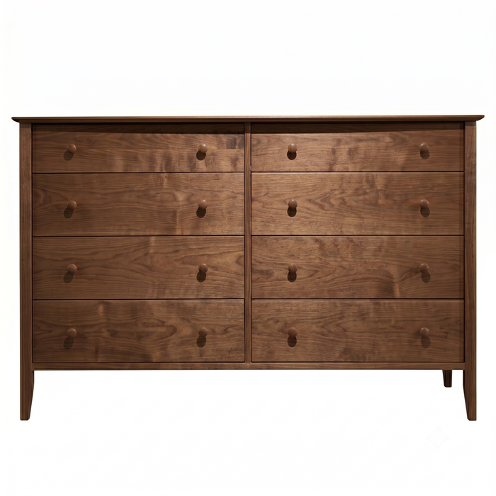 Cottage Eight Drawer Dresser — Walnut wood reference; selected finish may differ