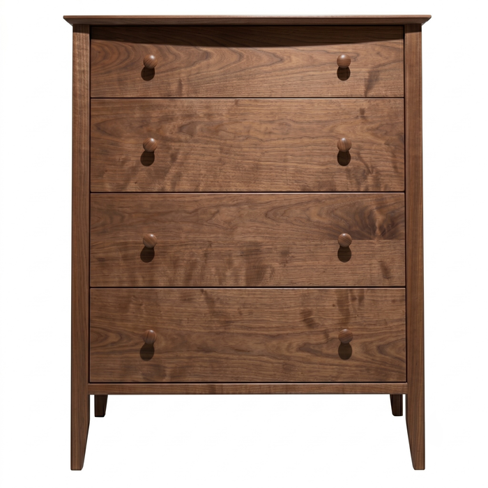Cottage Four Drawer Chest — Walnut wood reference; selected finish may differ