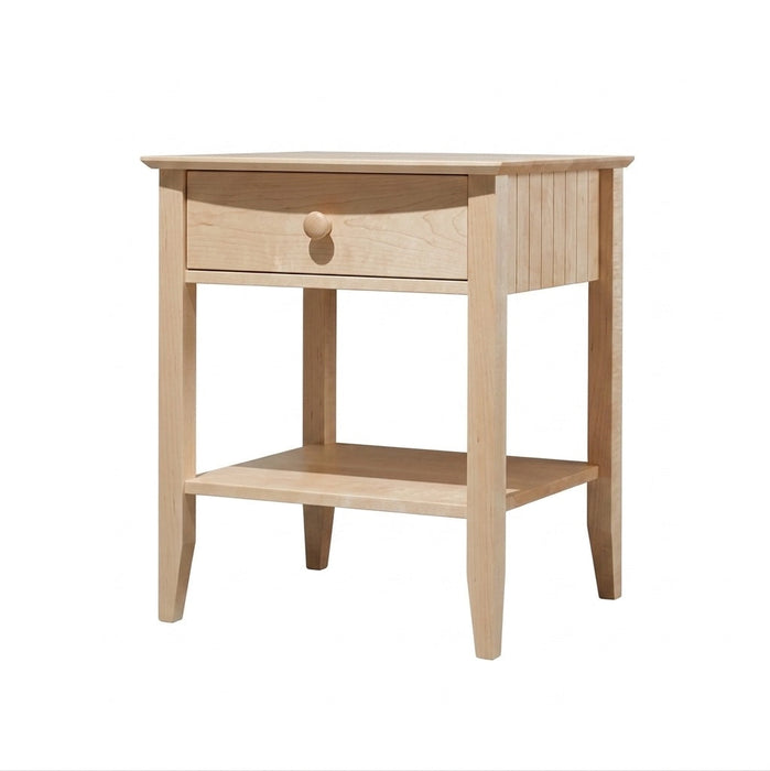 Coastal One Drawer Nightstand — Maple wood reference; selected finish may differ