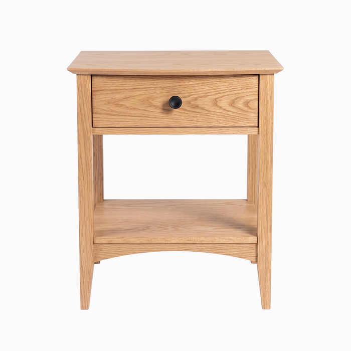 Traditional One Drawer Nightstand — Oak wood reference; selected finish may differ