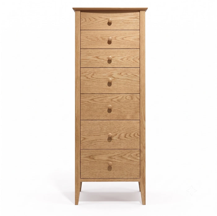 Seven Drawer Cottage Lingerie Chest — Oak wood reference; selected finish may differ