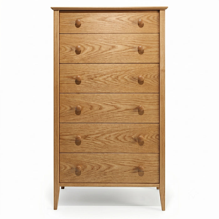 Cottage Six Drawer Chest — Oak wood reference; selected finish may differ