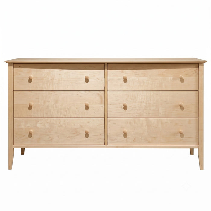 Cottage Six Drawer Dresser — Maple wood reference; selected finish may differ