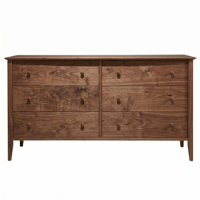 Cottage Six Drawer Dresser — Walnut wood reference; selected finish may differ