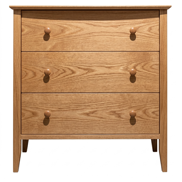 Cottage Three Drawer Chest — Oak wood reference; selected finish may differ