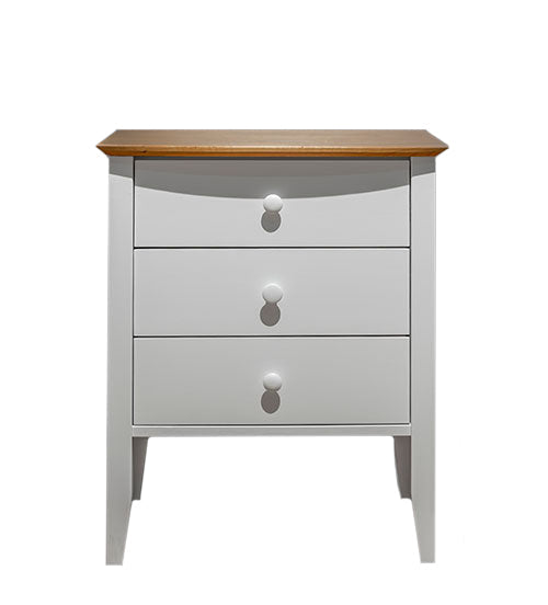 Coastal Three Drawer Nightstand — Maple wood reference; selected finish may differ