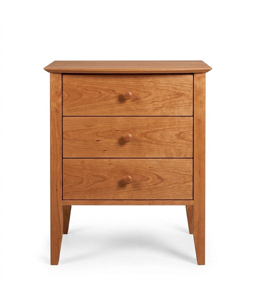 Coastal Three Drawer Nightstand — Cherry wood reference; selected finish may differ
