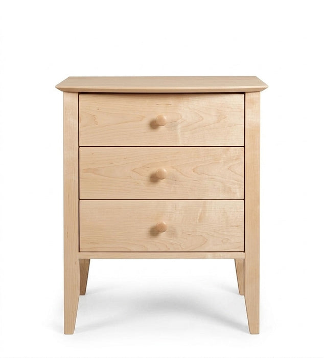 Coastal Three Drawer Nightstand — Maple wood reference; selected finish may differ