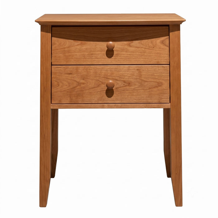 Cottage Two Drawer Nightstand — Cherry wood reference; selected finish may differ